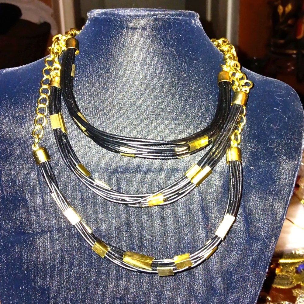 Triple strand Leather  Necklace